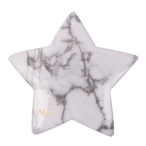 g6174.31 30mm Carved Howlite Gemstone Crystal Healing Star Stone DIY