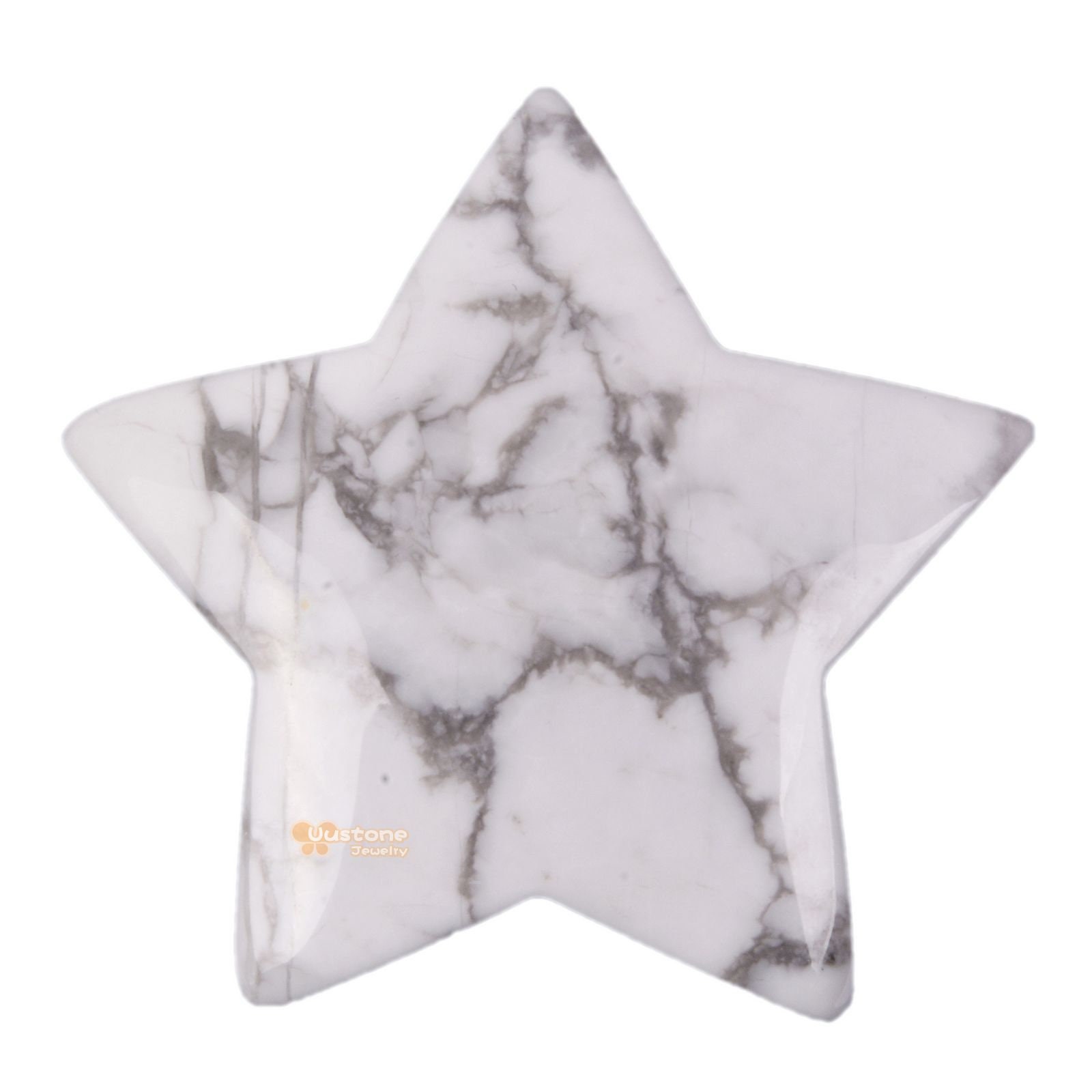 G6174.31 30mm Carved Howlite Gemstone Crystal Healing Star Stone Diy