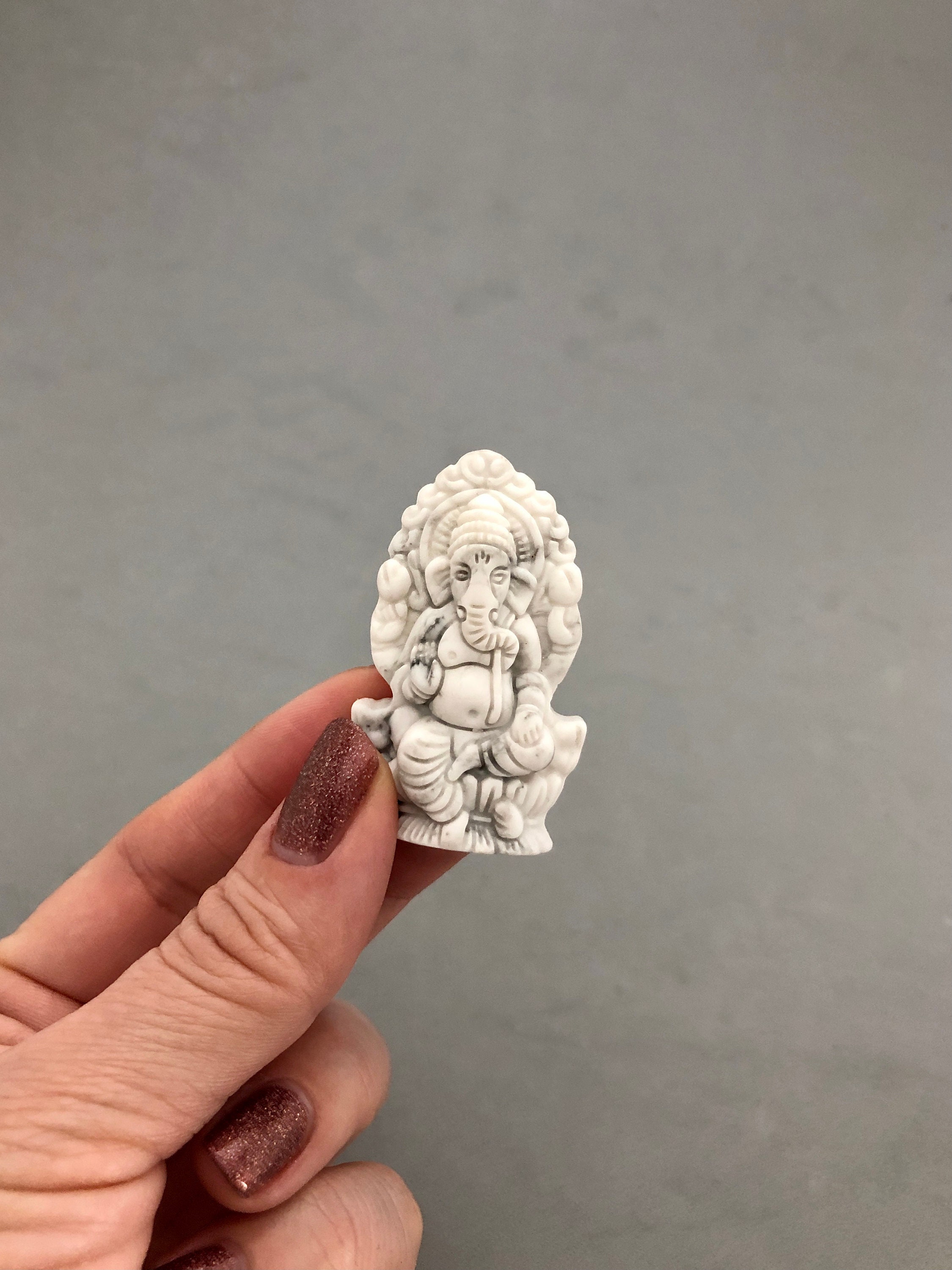Howlite Ganesha Crystal Carving For Meditation Altars Metaphysical  Stone, Meditation Ganesha Altar Crystal Carving Figurine Elephant God