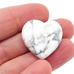 Howlite Heart Gemstone – Howlite Crystal – Natural Howlite Heart - Healing Crystals - 2.5cm - HE1141