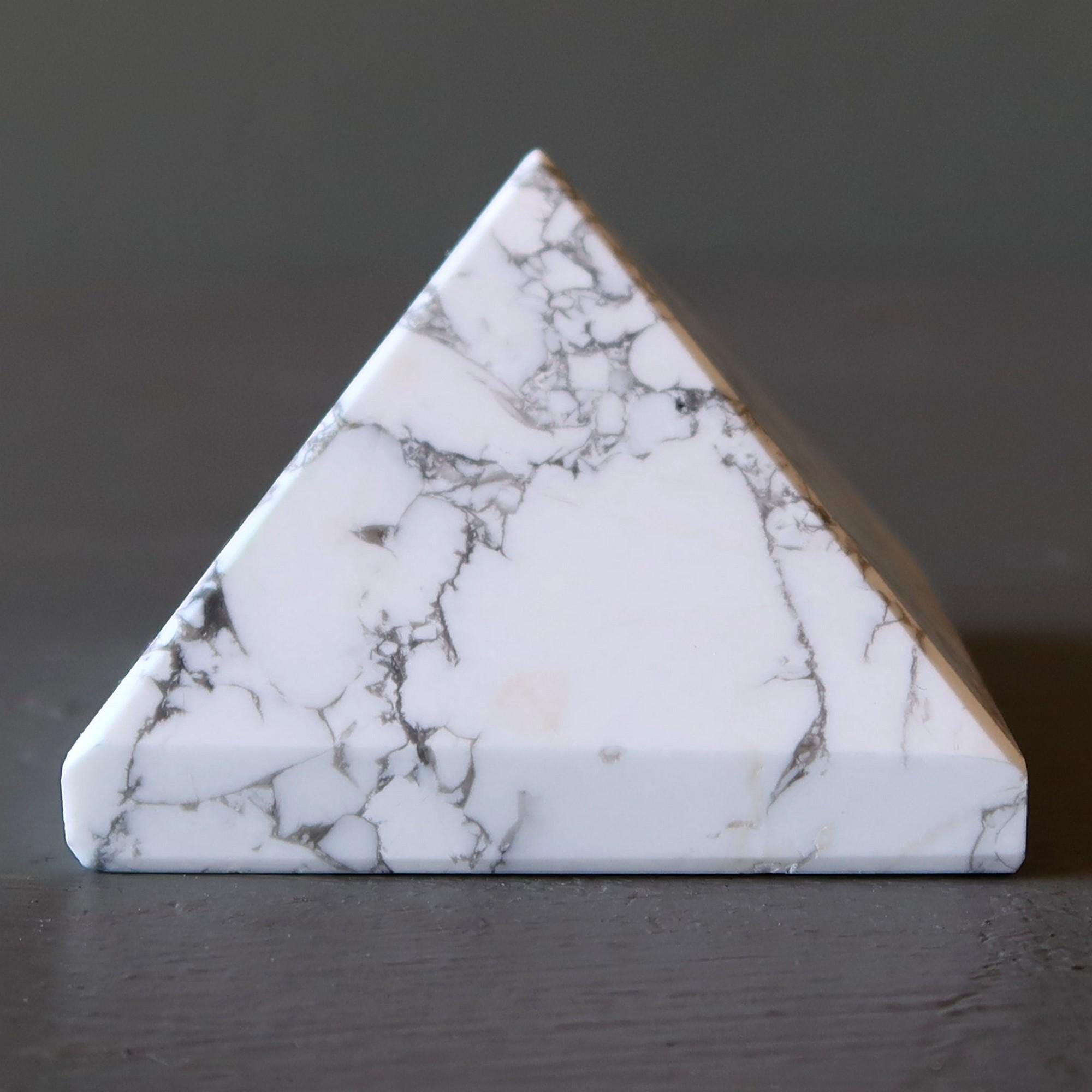 Howlite Pyramid New Beginnings Stone Carving