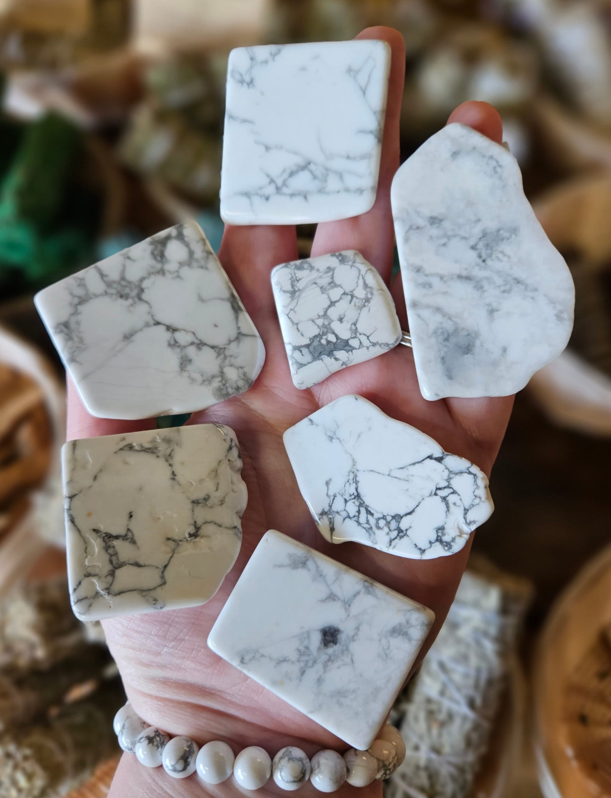 Howlite Slice, (one), Small Slab, Polished