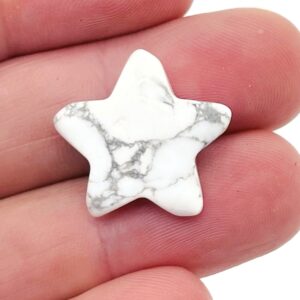 Howlite Star Gemstone – Star Carving Star – Mini Star Crystal Stone – Healing crystal – 2cm – ST1012