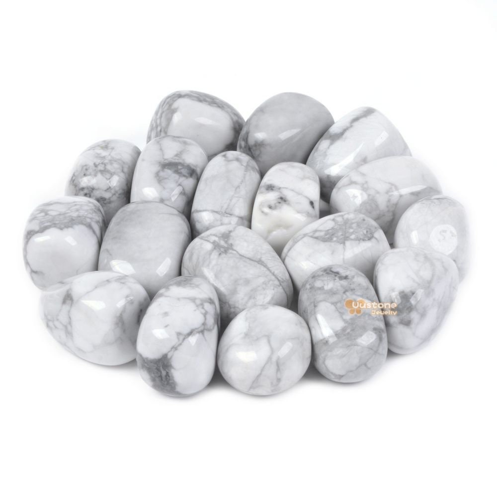 1/2lb White Howlite Tumbled Stone Specimen Collection Pocket Worry Healing Crystal Reiki