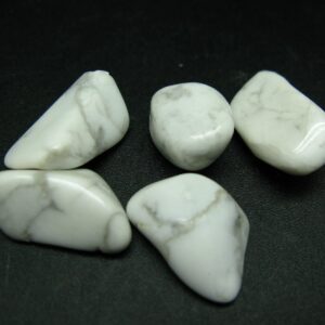 Lot Of 5 Genuine White Howlite Tumbled Stones From Mexico