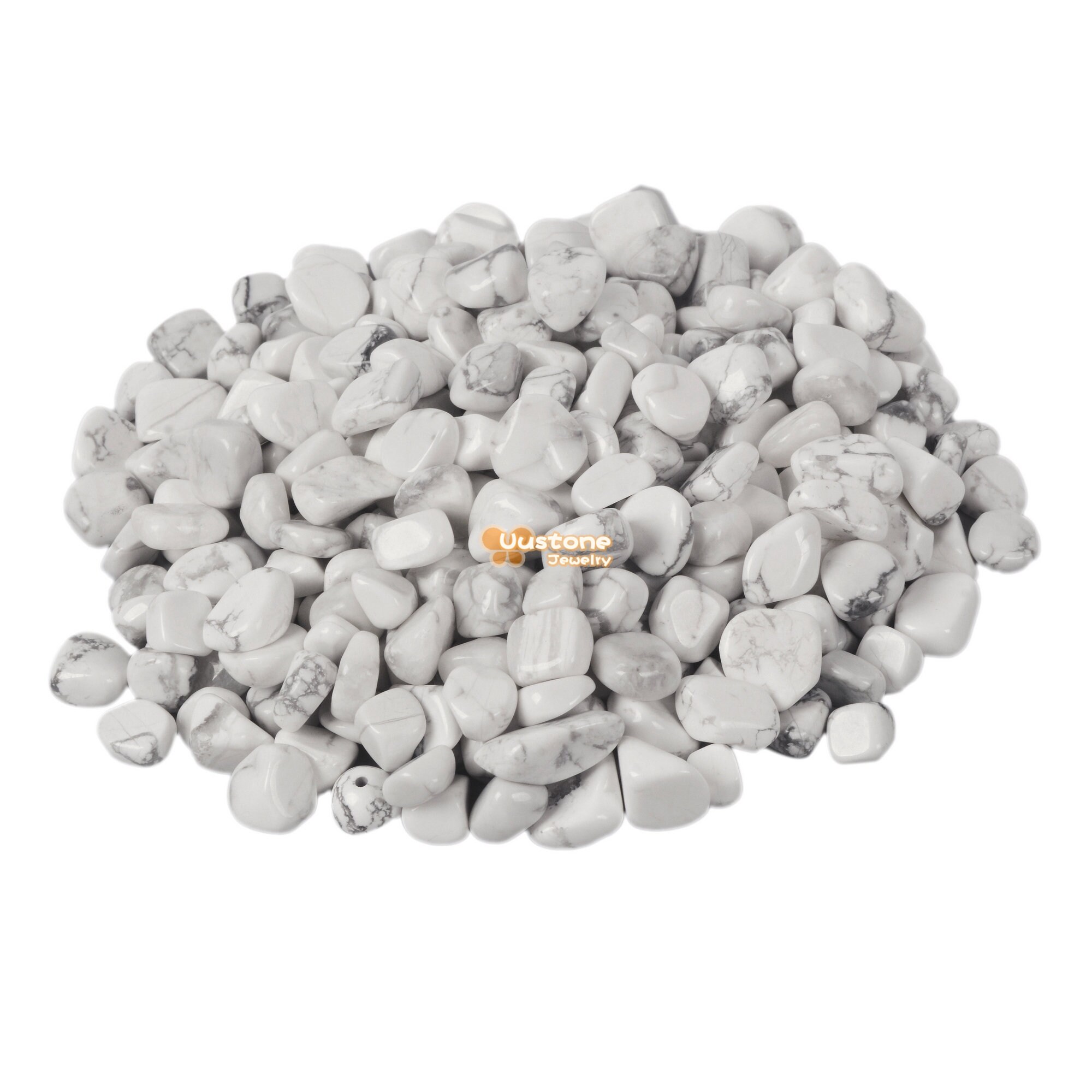 Natural White Howlite Polished Chips Crushed Tumbled Stone Crystal Healing Embellishments 100 Grams