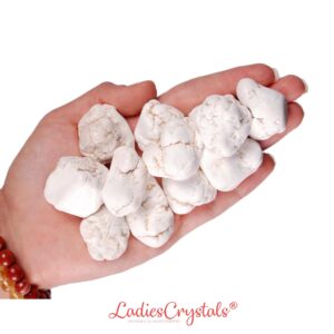 Howlite Tumbled Stone, Gift For Crystal Lovers, Natural White Marble Pattern Gemstone