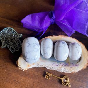 Howlite Tumbled Stone, Intuitively Chosen, Healing Crystal, Calming Gemstone, Patience, Awareness, Crown Chakra
