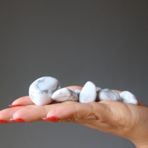 Howlite Tumbled Stones White Knight New Start Crystal Healing