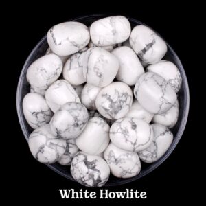 White Howlite Tumbled Stone, Natural Calm And Patience, Altar Ritual Gemstone