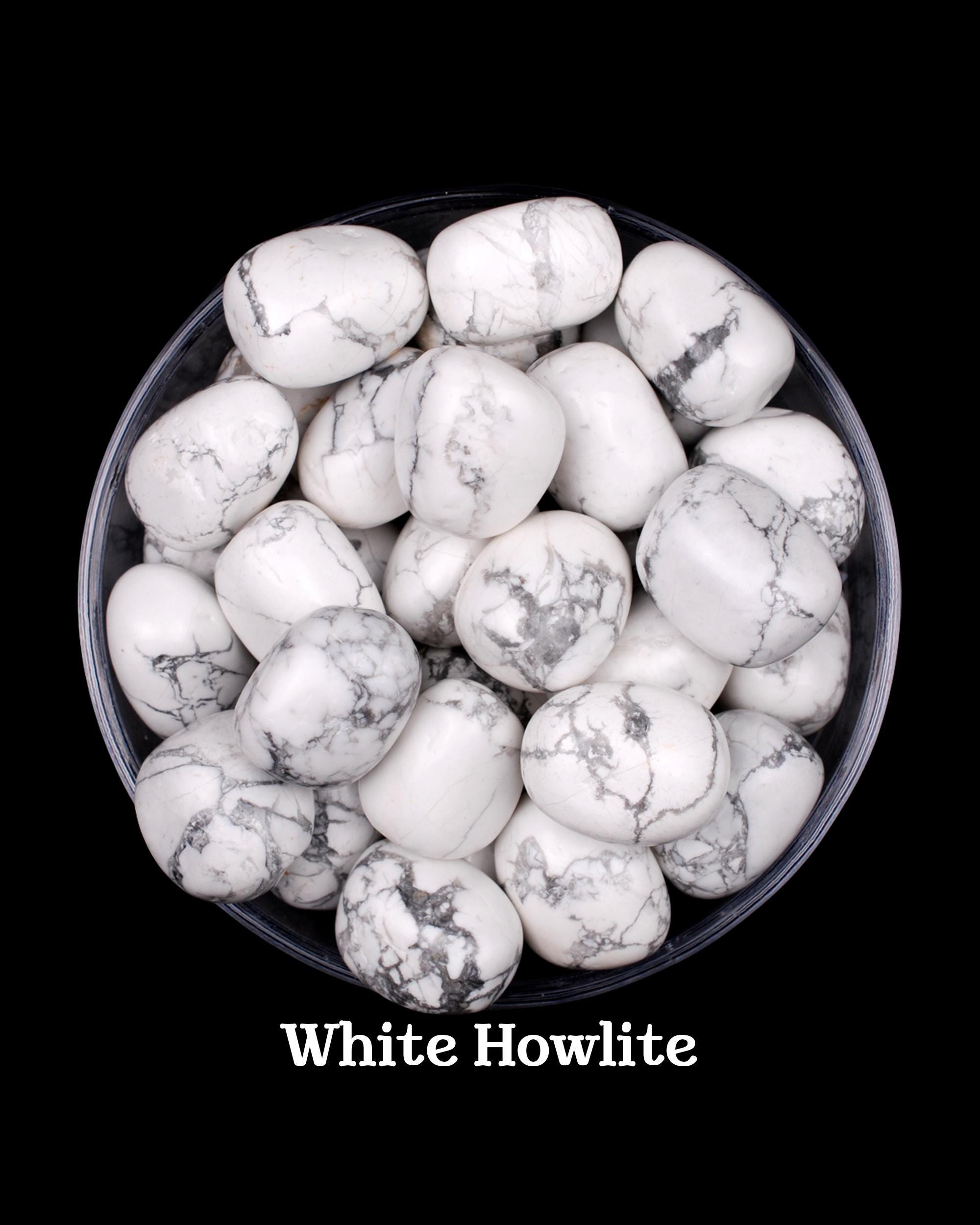 White Howlite Tumbled Stone, Natural Calm And Patience, Altar Ritual Gemstone White Howlite Tumbled Stone, Natural Calm And Patience, Altar Ritual Gemstone
