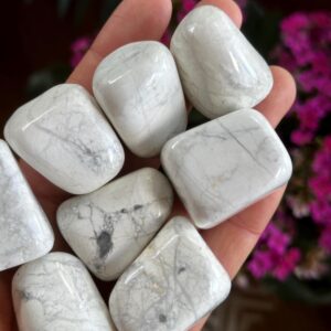 Tumbled White Howlite Stone, Calming Crystal