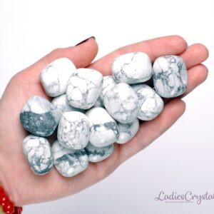 White Howlite Tumbled Stone, Natural Marble Pattern Crystal For Calm, Sleep And Peace Gift