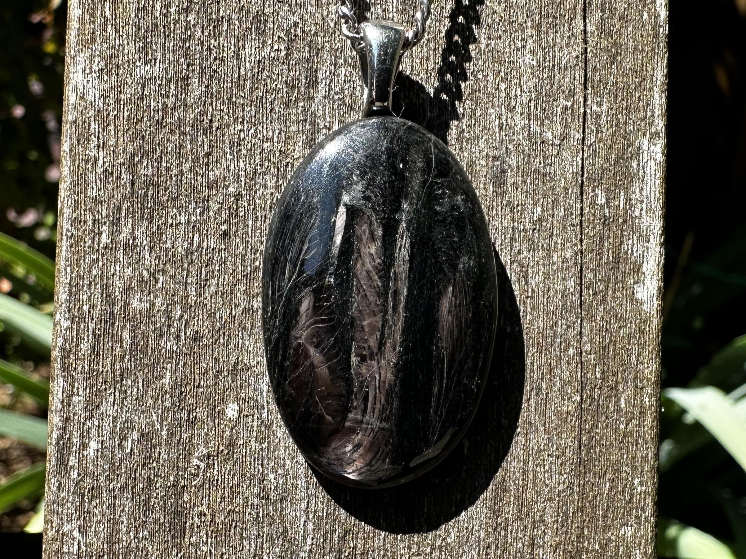 Unisex Hypersthene, Healing Stone Necklace With Positive Healing Energy!
