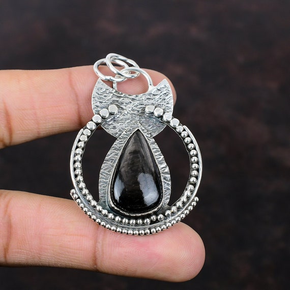 Handmade Hypersthene Pendant: 925 Sterling Silver Gemstone Jewelry