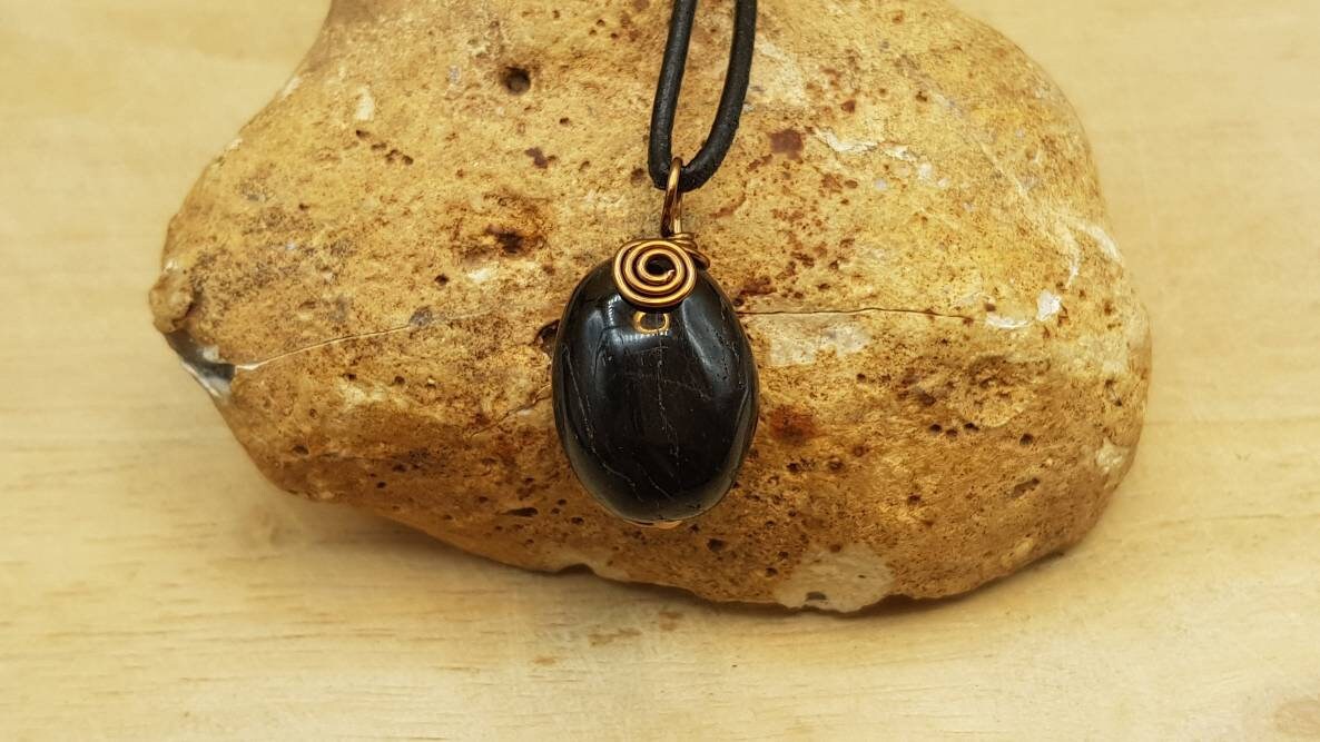 Mens Black Hypersthene Pendant. Reiki Jewelry Uk. Unisex Wire Wrapped Crystal Necklace. Necklaces For Men Women. Empowered Crystals Mens Black Hypersthene Pendant. Reiki Jewelry Uk. Unisex Wire Wrapped Crystal Necklace. Necklaces For Men Women. Empowered Crystals