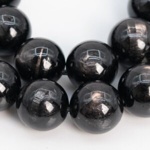 Genuine Natural Black Aura Hypersthene Gemstone Beads 10MM Black Round AAA Quality Loose Beads (105107)