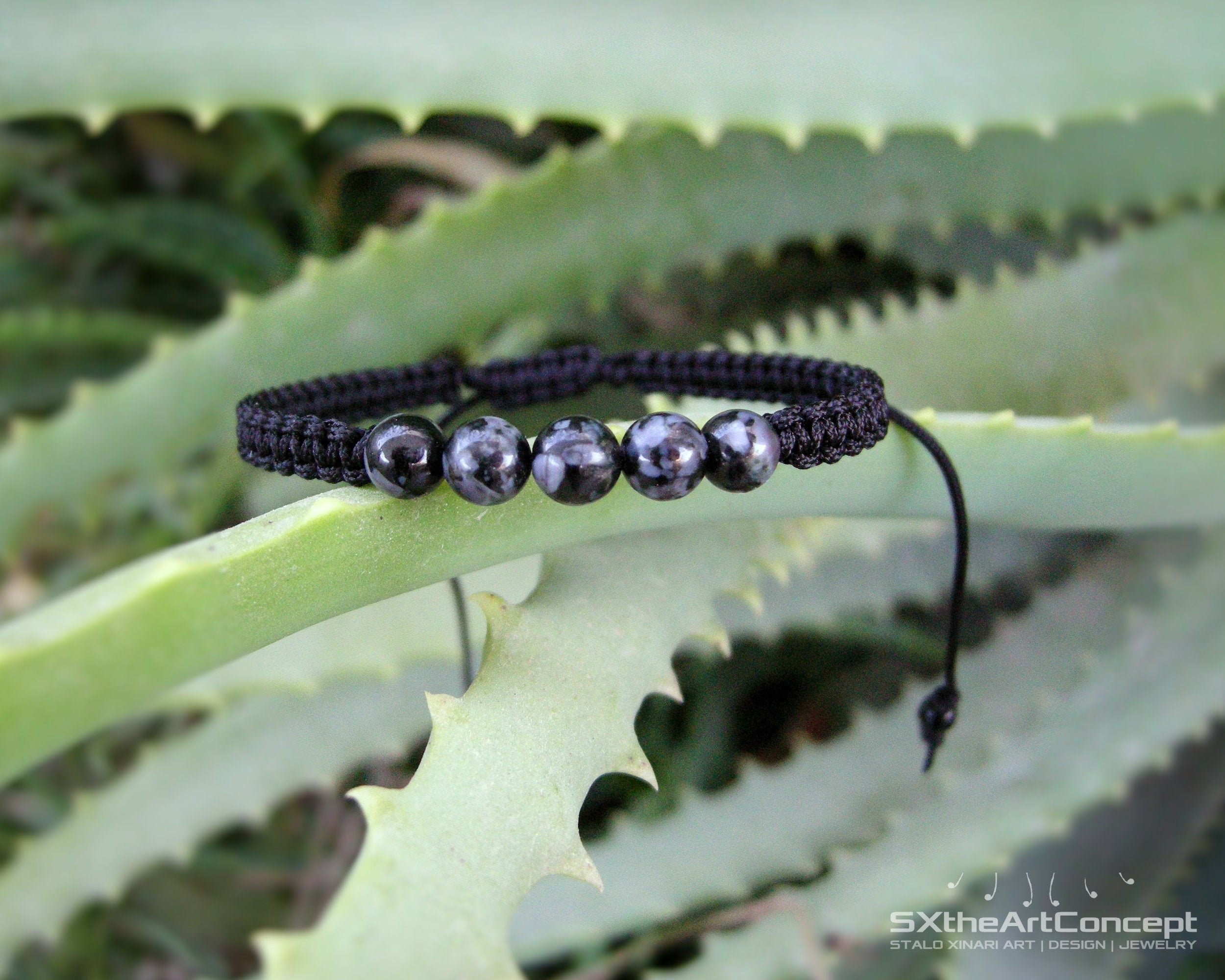 Indigo Gabbro Braided Bracelet: Mystic Merlinite Boho Wristband, Protection Gemstone, Stone Of Magic Indigo Gabbro Braided Bracelet: Mystic Merlinite Boho Wristband, Protection Gemstone, Stone Of Magic