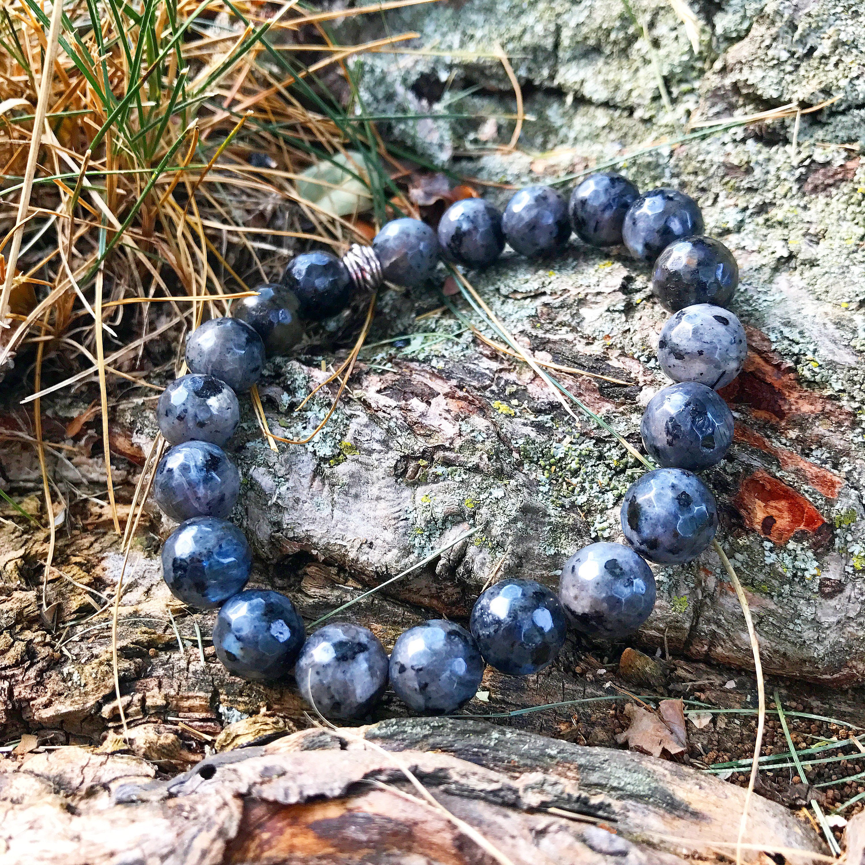 Men's Bracelet - Merlinite Gemstone/ Rare/ Merlinite/ Good Luck/ Power/ Magic/ Gemstone/ Bracelet/ Men's Jewelry