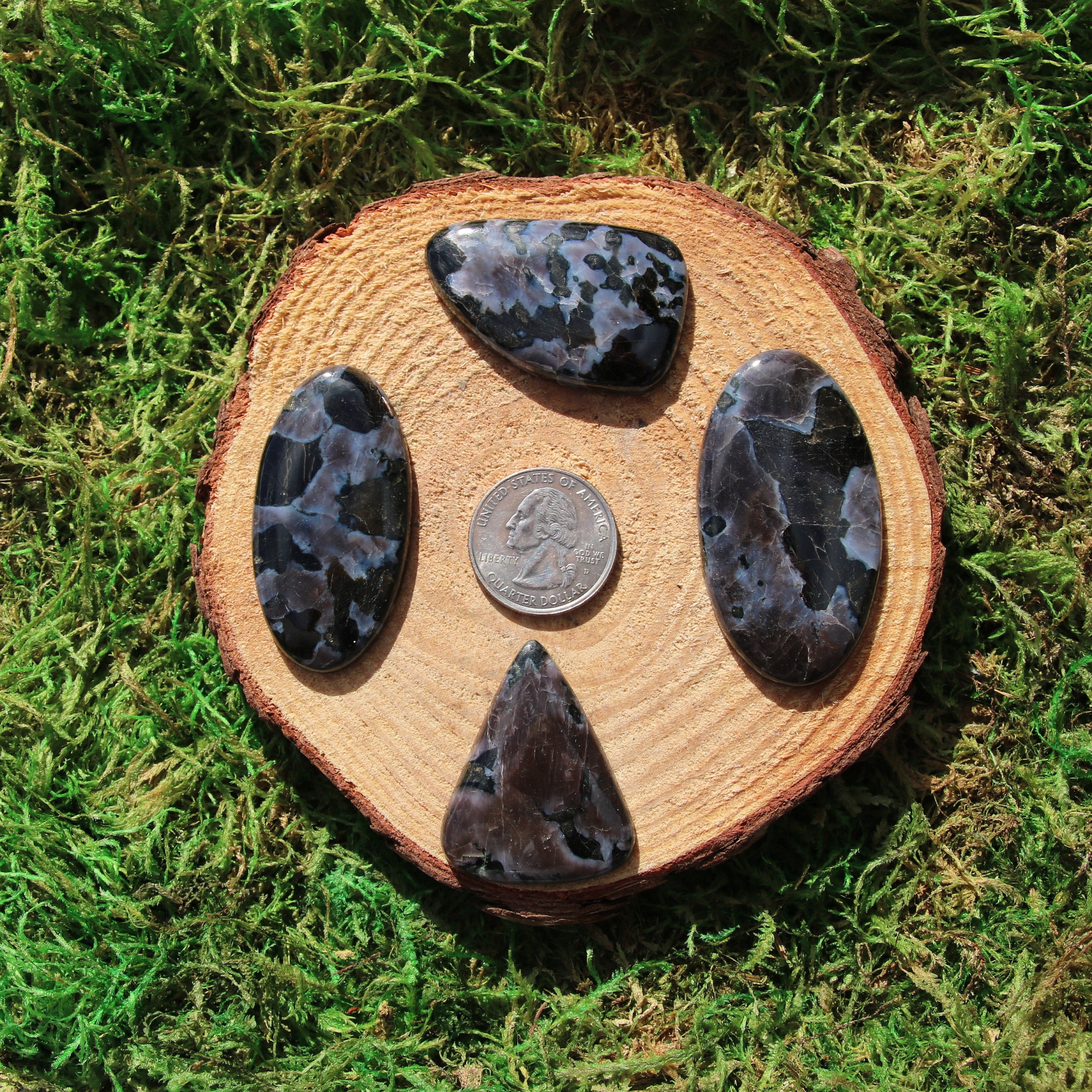 Indigo Gabbro Aka Mystic Merlinite Cabochon Pieces #a-d
