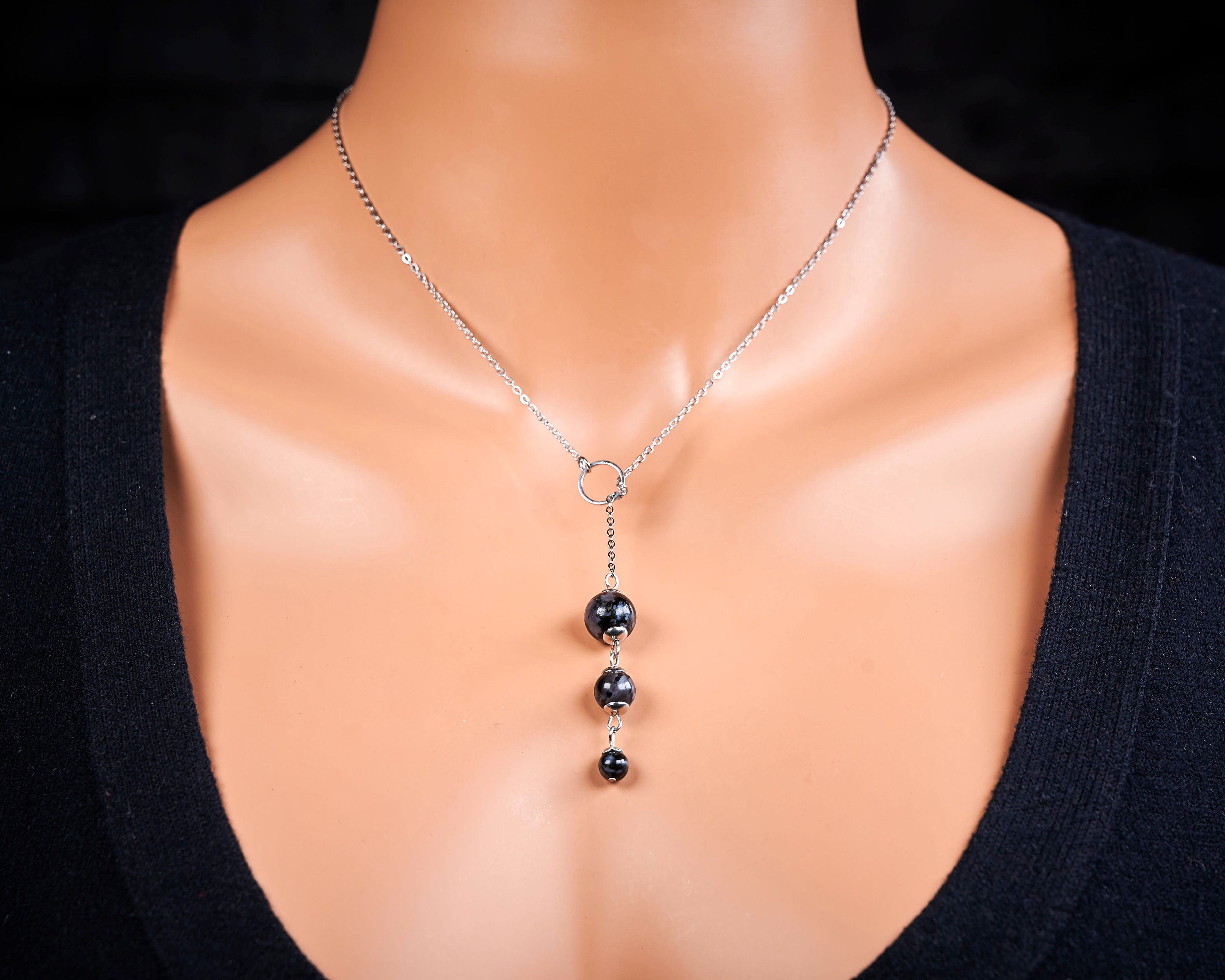 Genuine Natural Mystic Merlinite Indigo Gabbro Pendant. Genuine Natural Indigo Gabbro Merlenit Necklace