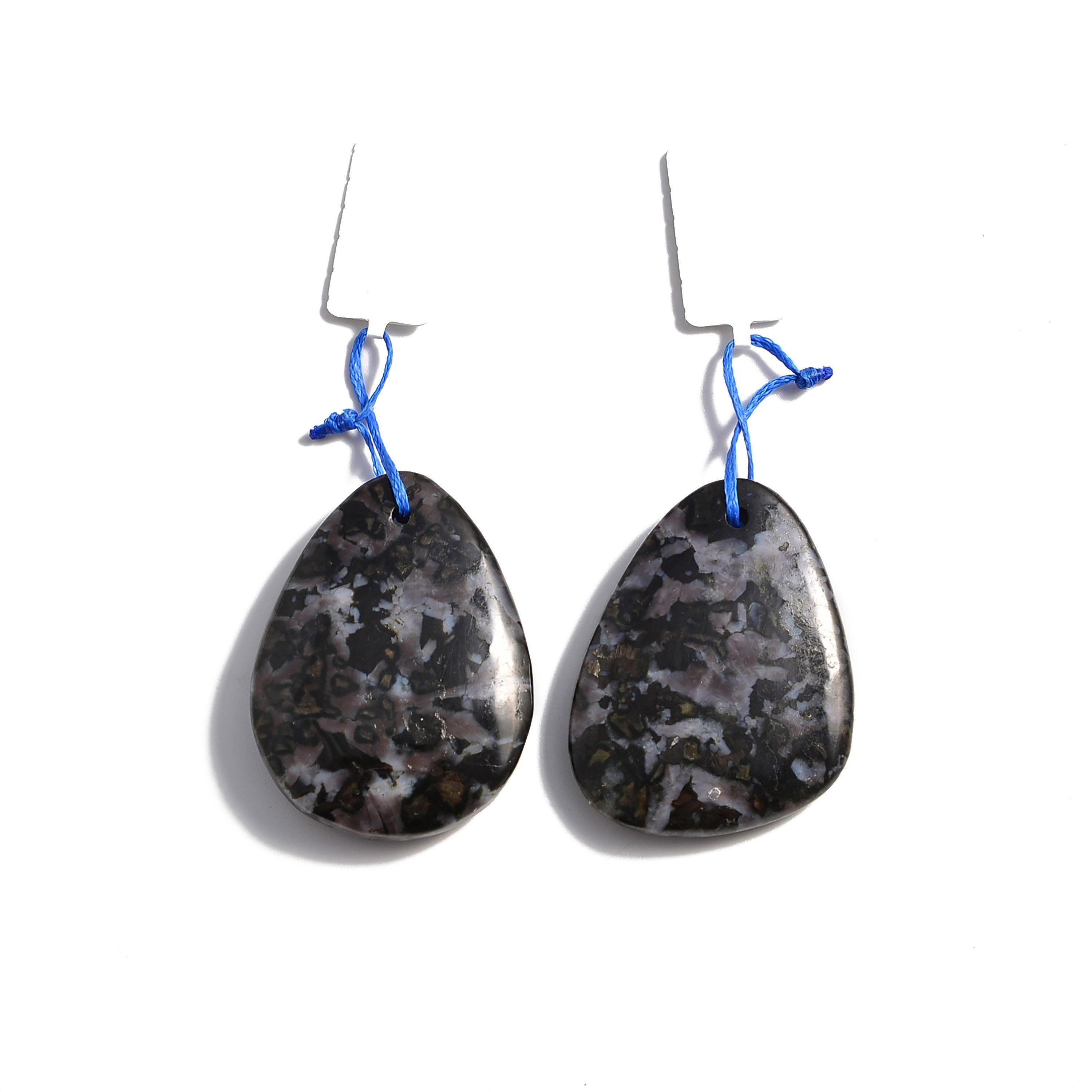 Indigo Gabbro Pendant Teardrop Or Irregular Shape Approx 30x40mm