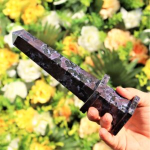 Indigo Gabbro Merlinite Obelisk Tower: Metaphysical Healing Crystal, 200mm Indigo Gabbro Merlinite Obelisk Tower: Metaphysical Healing Crystal, 200mm