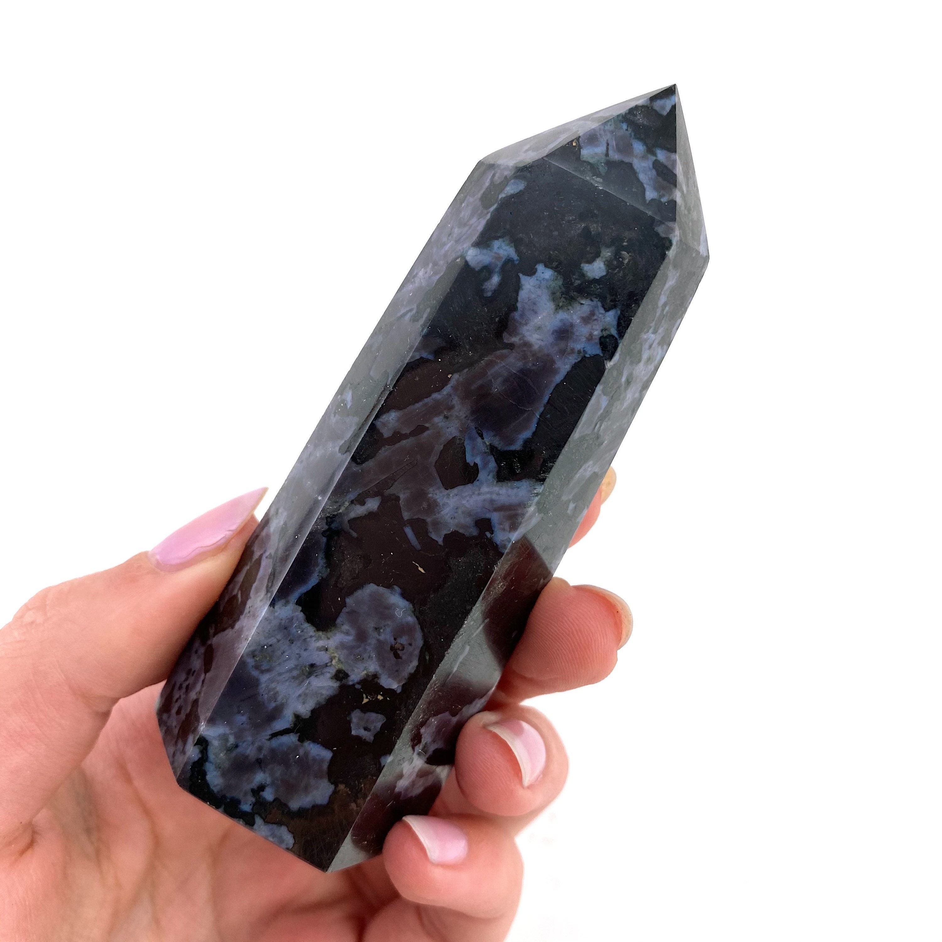 Indigo Gabbro Point | Merlinite Crystal Tower (10x4cm)