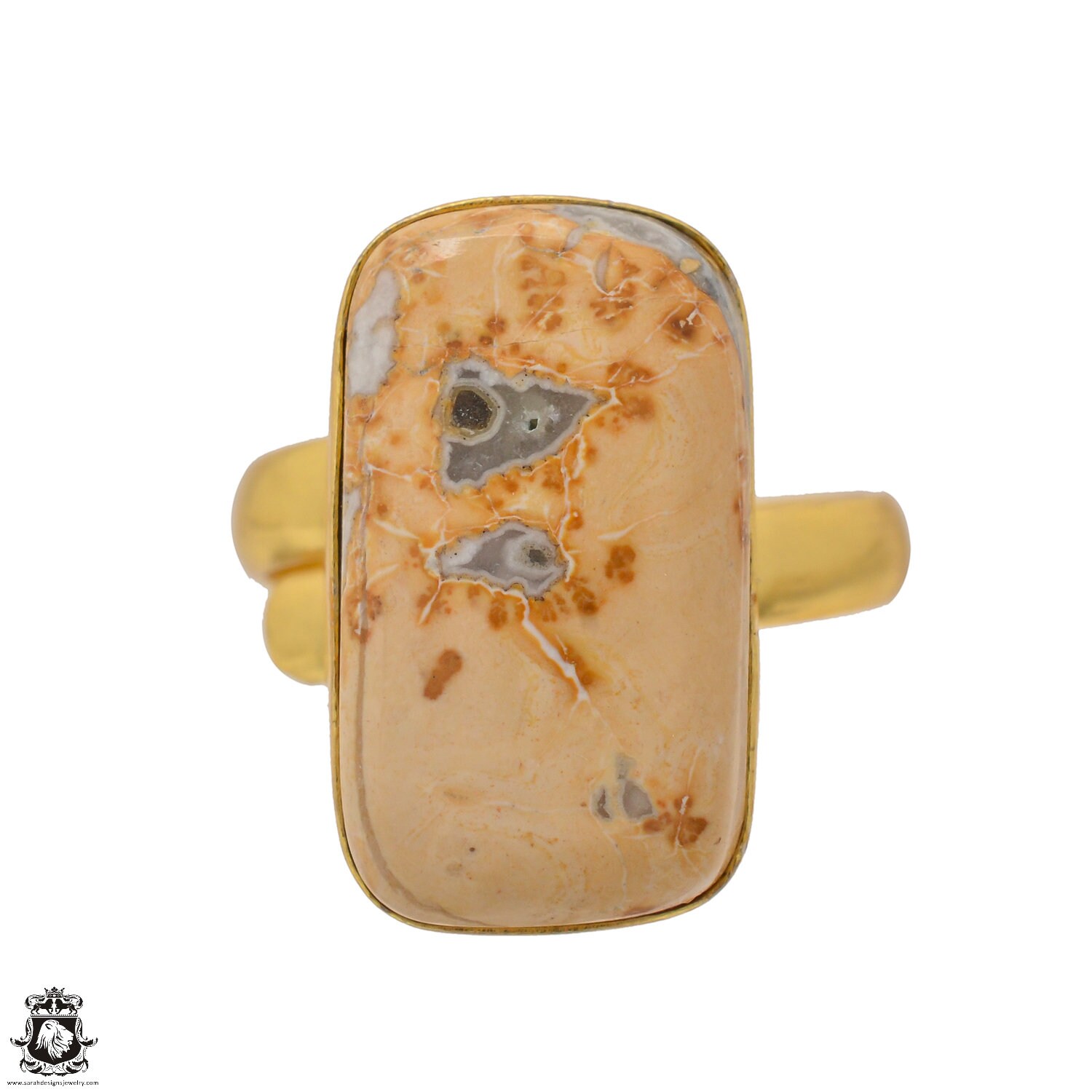 Yellow Merlinite Ring Meditation Ring 24k Gold Ring Gpr1527