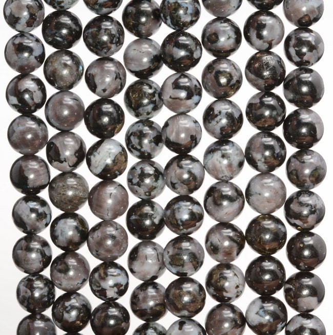 6mm Natural Indigo Gabbro / Mystic Merlinite Gemstone Natural Grade Aaa Round Beads 15.5 Inch Full Strand (80007321-a254)