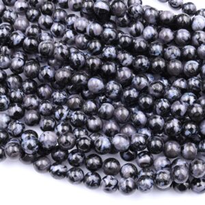 AAA Natural Indigo Gabbro 4mm 6mm 8mm 10mm Round Beads Aka Mystic Merlinite 15.5" Strand
