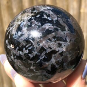 2.5" Indigo Gabbro Sphere #1 Crystal Ball, Mystical Merlinite, Gemstone Home Decor, Witchy , Birthday Gift For Best Friend