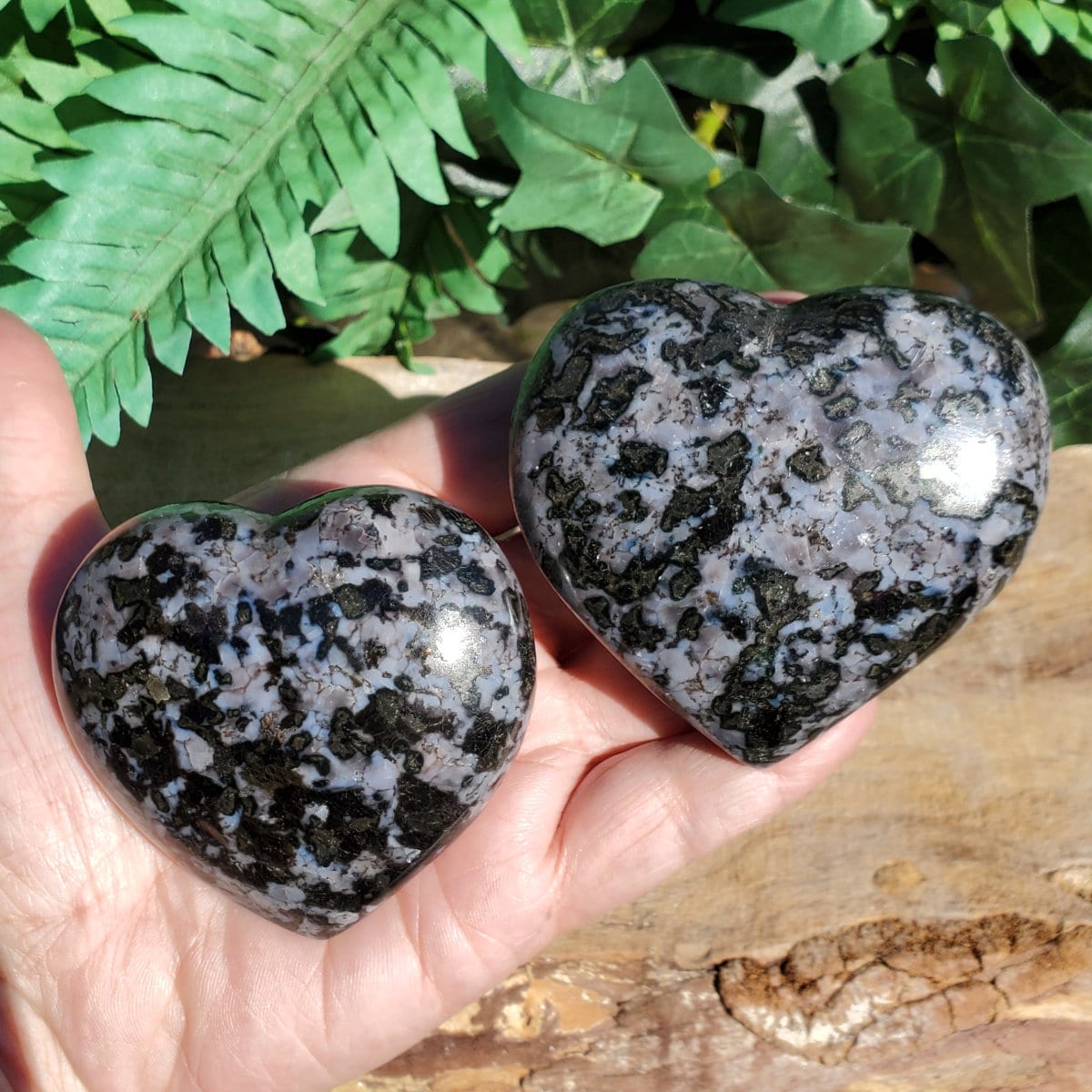 Indigo Gabbro Heart, Mystic Merlinite Crystal Hearts, Polished Gabbro Stone Heart, Spiritual Stone For Meditation And Energy Balance