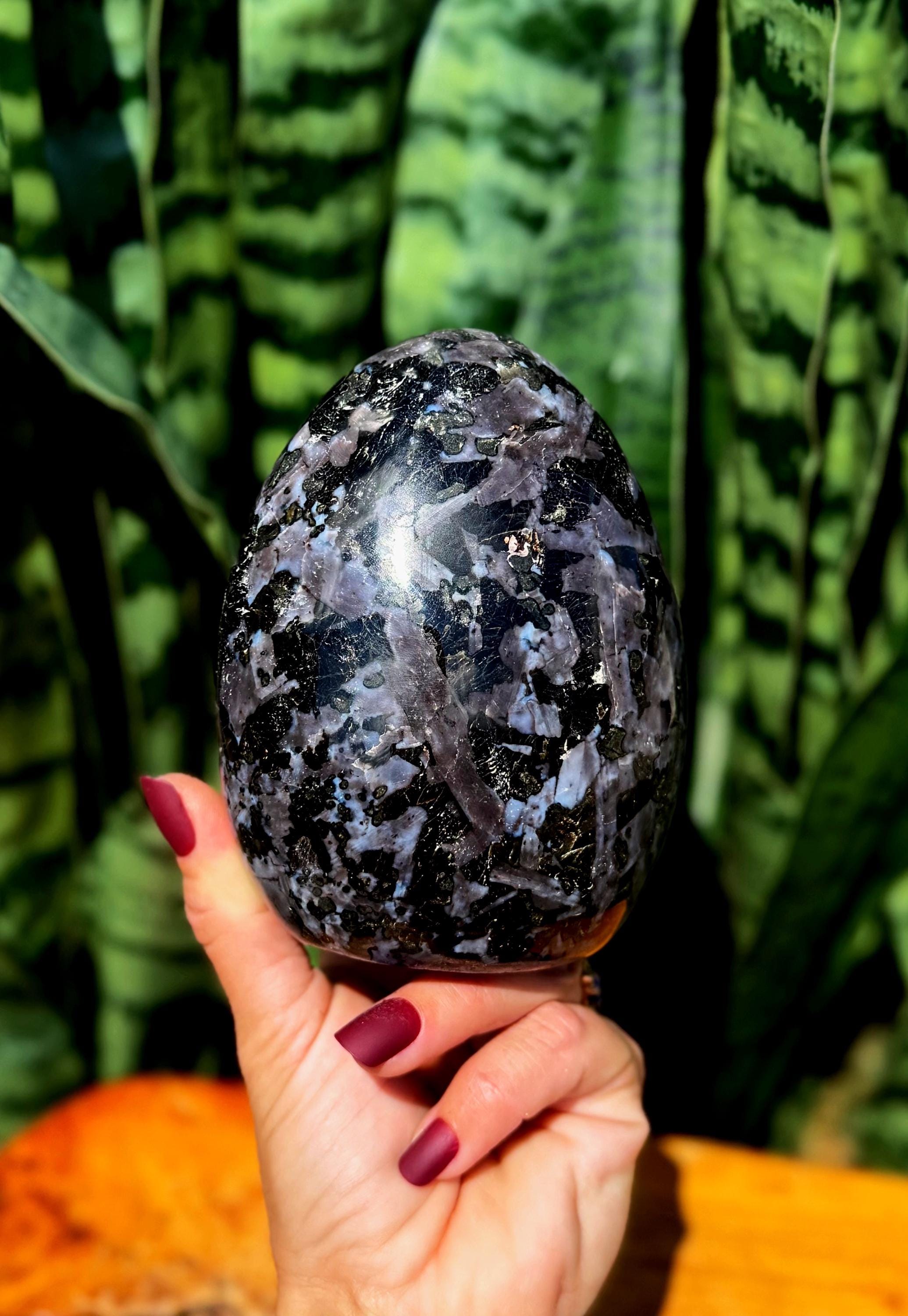 Merlinite Crystal Free Form Aka Indigo Gabbro - Yin And Yang Crystal - Crown Chakra + Third Eye Crystal - Healing Crystal