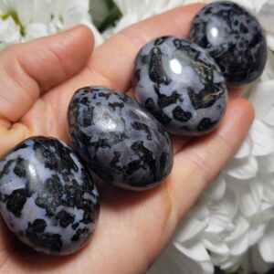 Mystic Merlinite (indigo Gabbro) Palm Stone: Dream Stone