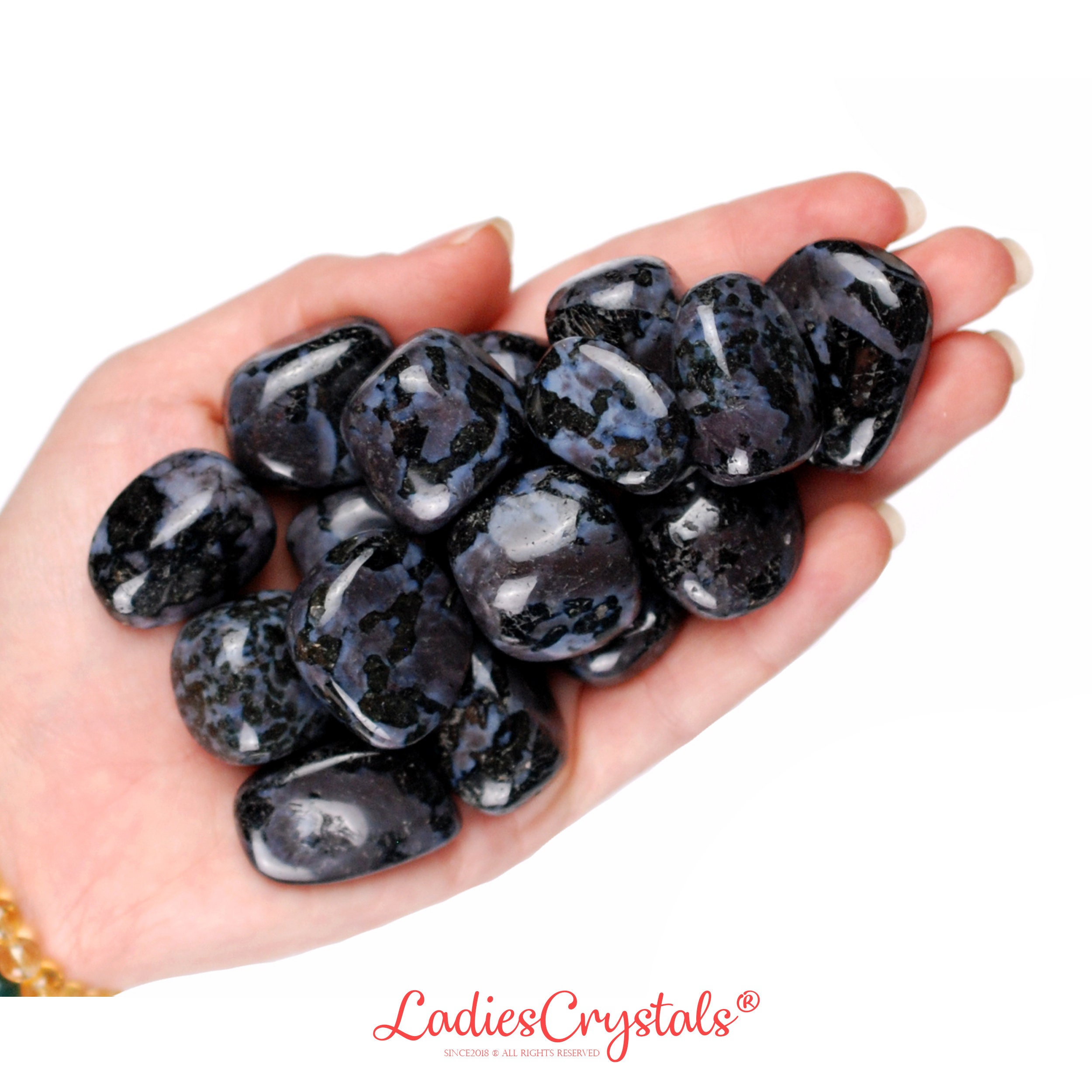 Indigo Gabbro Tumbled Stone, Mystic Merlinite, Magic And Altar Ritual Healing Gem