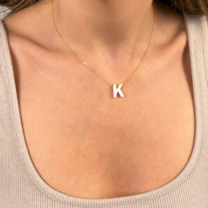 Initial Necklace, Letter Necklace, Opal Initial Necklace, Opal Letter Necklace, Initial Necklace Mom, Big Letter, Large Initial, Mothers Day