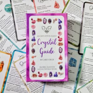 Intuitive Crystal Card Deck | 60 Card Set | - (Healing Stone Informational Notecard, Tarot, Oracle, Angel)