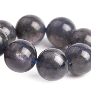 10-11MM Iolite Beads Gary Purple Bracelet Grade AA+ Genuine Natural Round Gemstone 8" (121308h-3686)