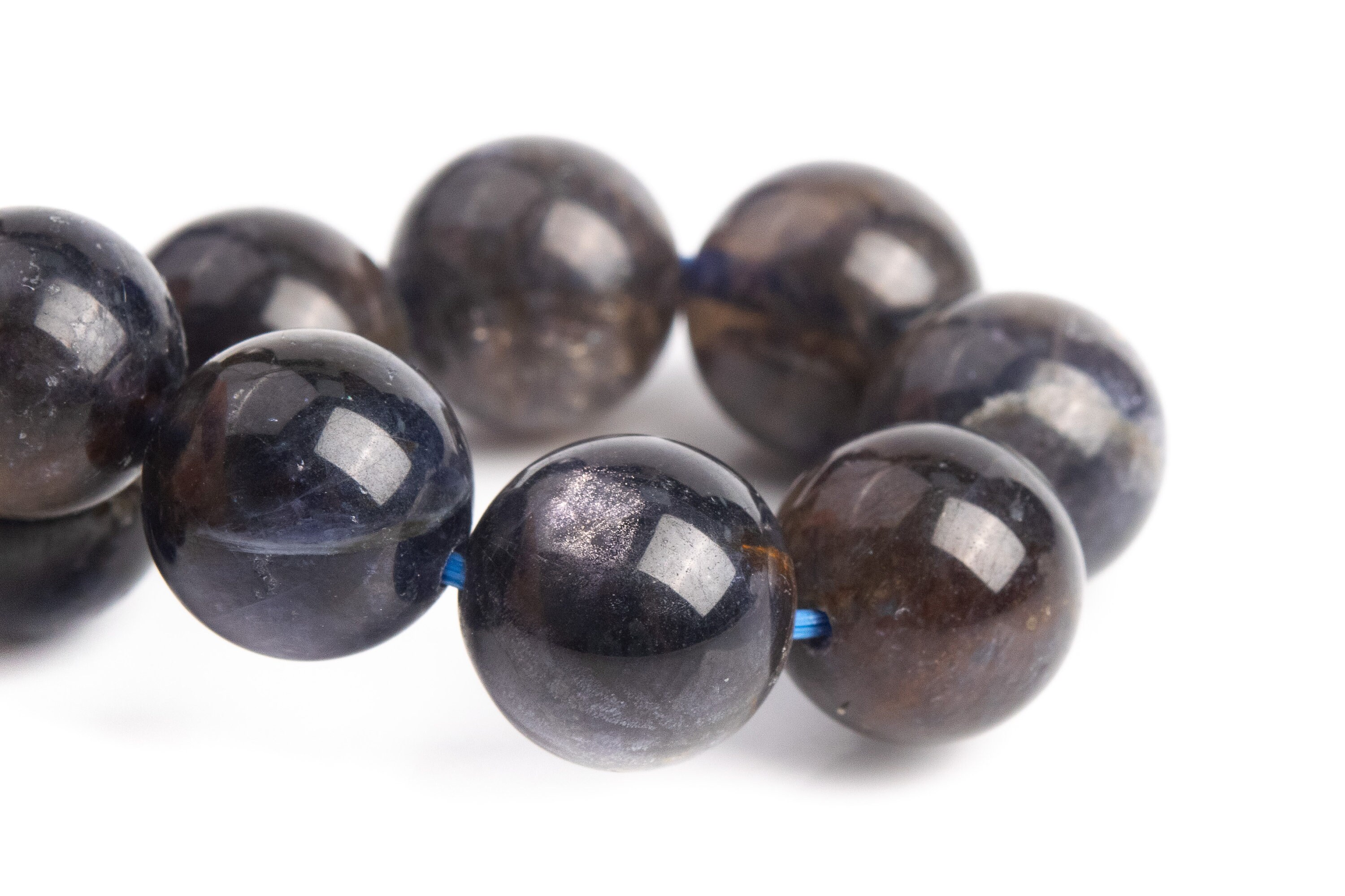 11mm Iolite Beads Black Purple Bracelet Grade Aa Genuine Natural Round Gemstone 7.5" (121312h-3686) 11mm Iolite Beads Black Purple Bracelet Grade Aa Genuine Natural Round Gemstone 7.5" (121312h-3686)