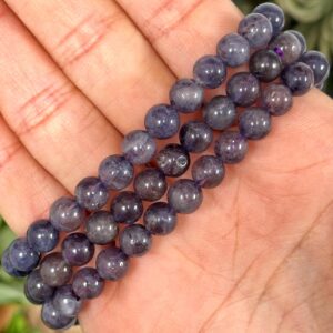 Iolite Bracelet | 5-6mm | - No. 639 (polished Blue Violet Crystal Jewelry, Third-eye Chakra, Intuition)