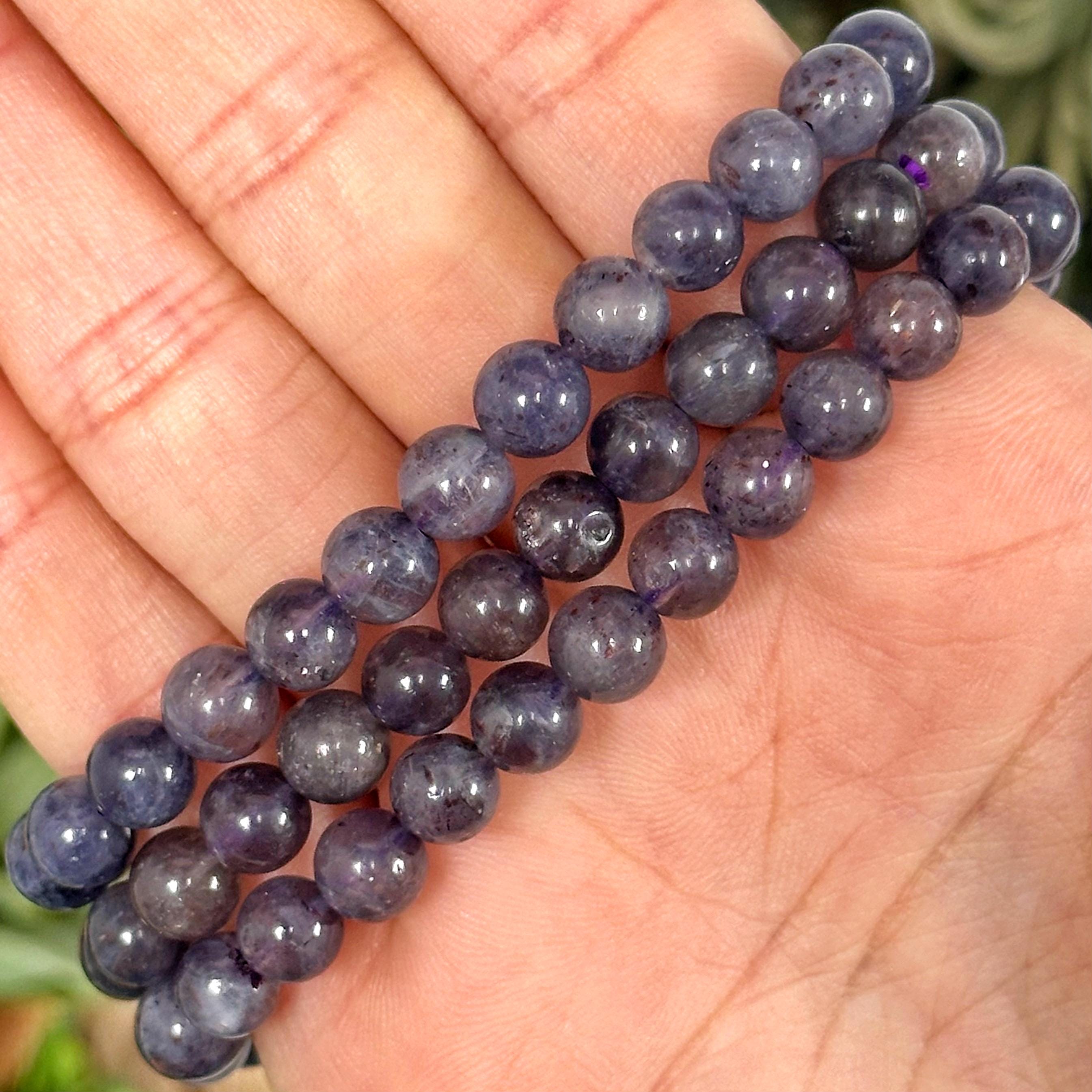 Iolite Bracelet | 5-6mm | - No. 639 (polished Blue Violet Crystal Jewelry, Third-eye Chakra, Intuition)