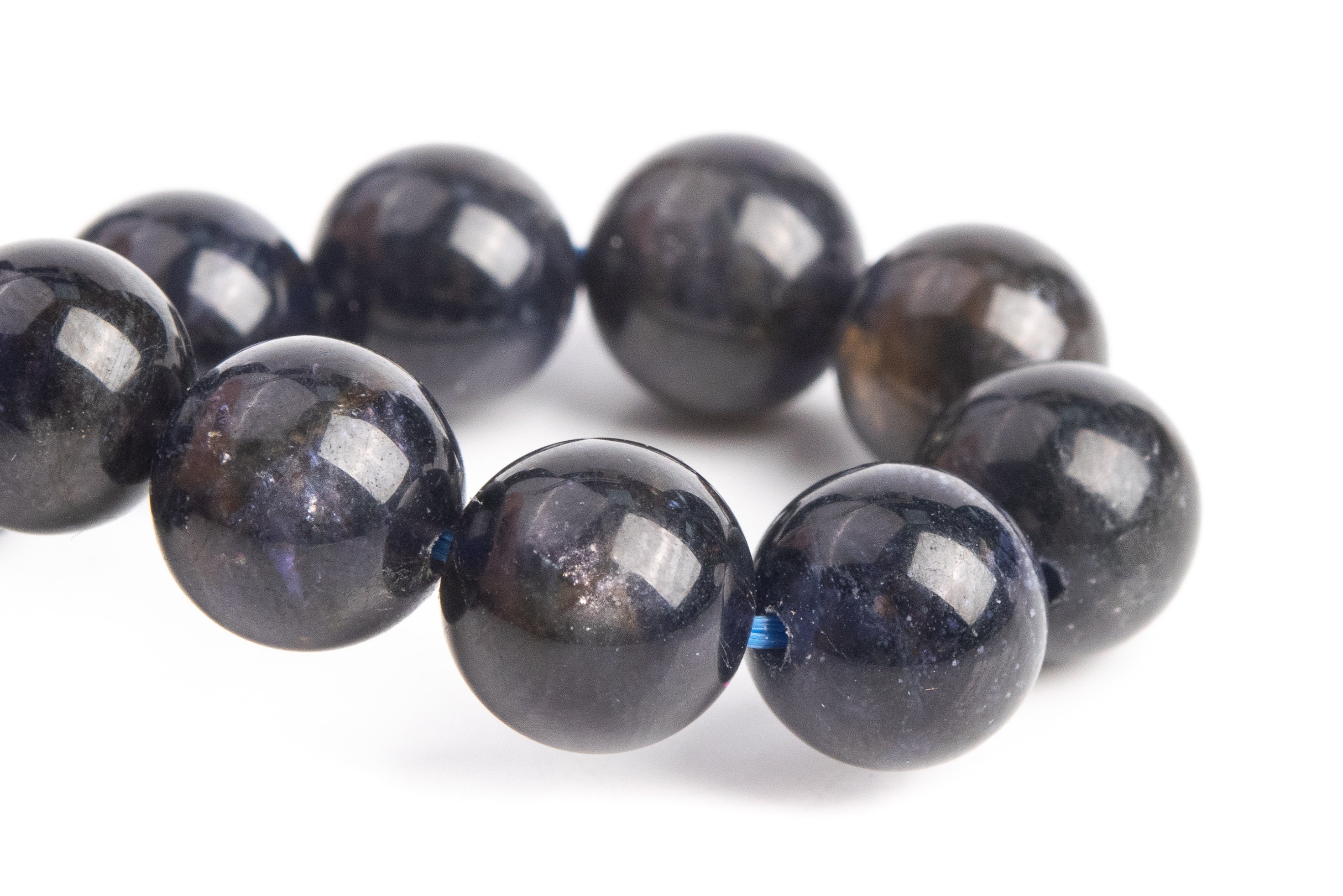 8-9mm Iolite Beads Black Purple Bracelet Grade Aa+ Genuine Natural Round Gemstone 7" (121283h-3685) 8-9mm Iolite Beads Black Purple Bracelet Grade Aa+ Genuine Natural Round Gemstone 7" (121283h-3685)
