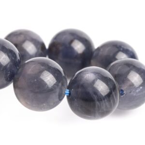 9-10MM Iolite Beads Deep Gray Purple Bracelet Grade AA+ Genuine Natural Round Gemstone 7" (121219h-3107)