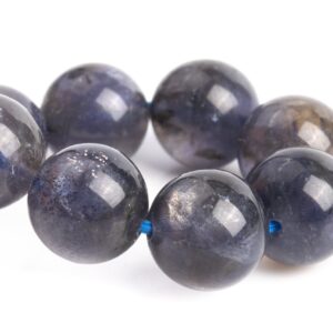 9-10MM Iolite Beads Gary Purple Bracelet Grade AA Genuine Natural Round Gemstone 8" (121299h-3686)