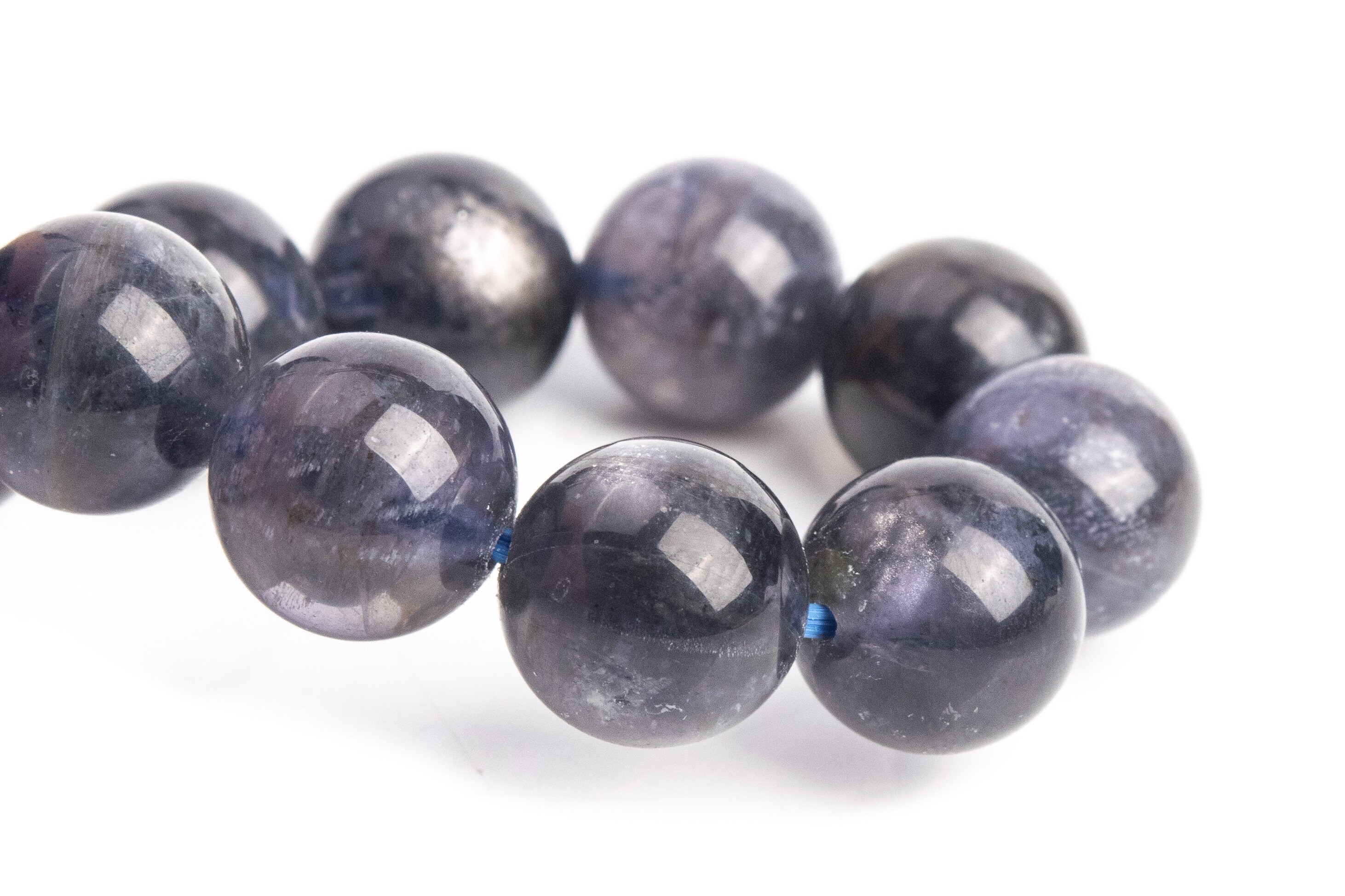 9mm Iolite Beads Black Purple Bracelet Grade Aa+ Genuine Natural Round Gemstone 7" (121211h-3107) 9mm Iolite Beads Black Purple Bracelet Grade Aa+ Genuine Natural Round Gemstone 7" (121211h-3107)
