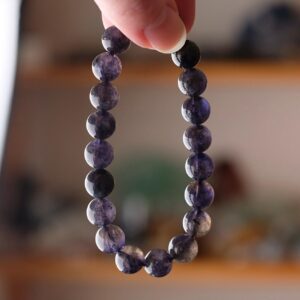 Gem Iolite Bracelet | High Grade Blue Iolite Crystal Stretch Bracelet