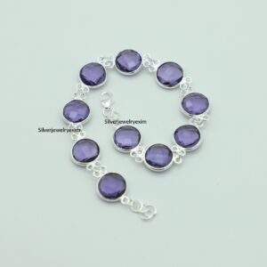Iolite Gemstone Bracelet: 925 Sterling Silver Women's Jewelry
