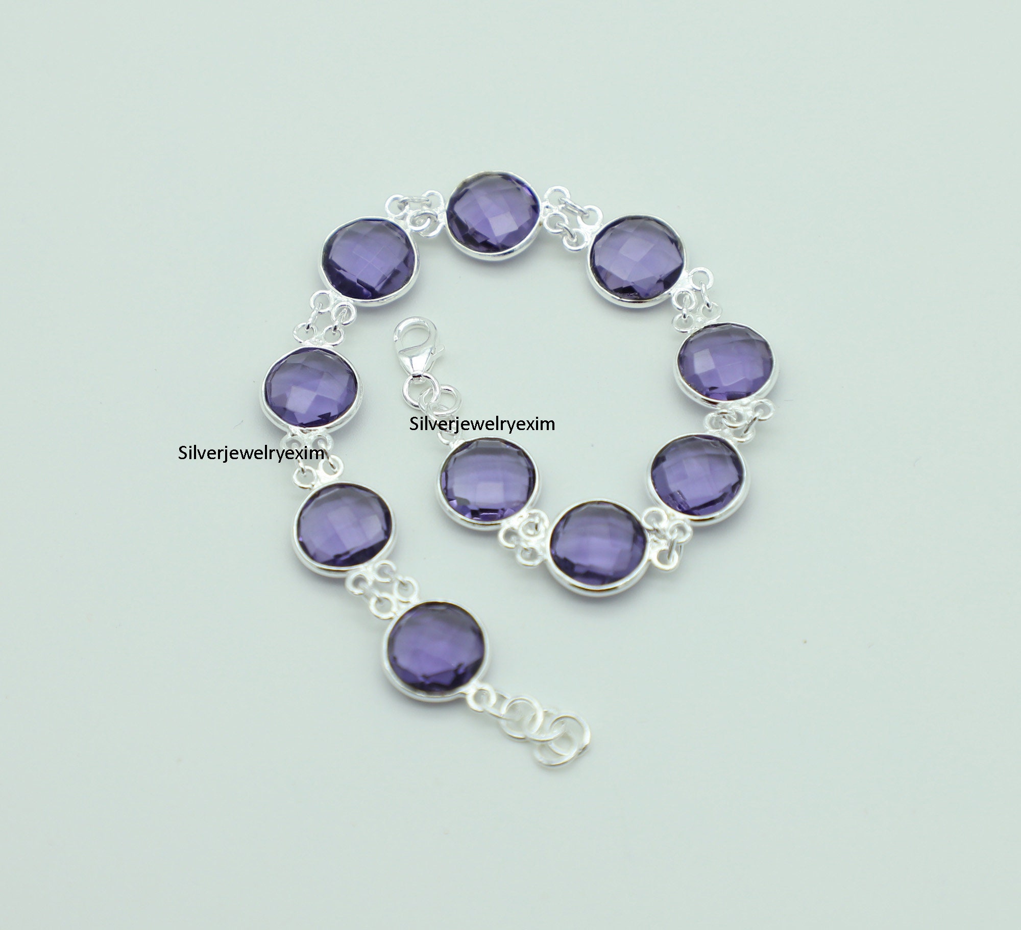Iolite Gemstone Bracelet: 925 Sterling Silver Women's Jewelry