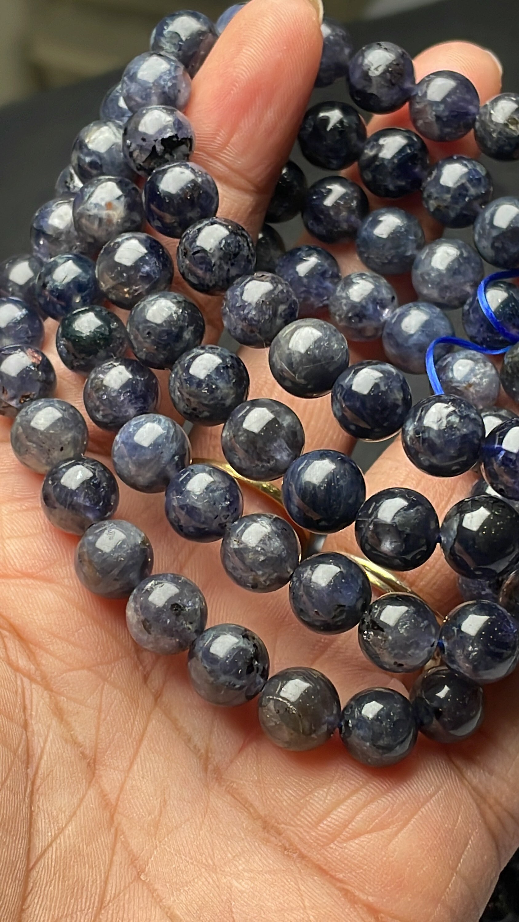 Natural Blue Iolite Beaded Bracelets 8.5 Mm Beads Iolite Beads For Jewelry Making Bracelets For Gift Natural Blue Iolite Beaded Bracelets 8.5 Mm Beads Iolite Beads For Jewelry Making Bracelets For Gift